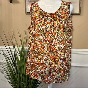 NWT 🌺 Talbots Multicolor Floral Sleeveless Top